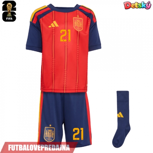 Lacne Dětský Futbalové dres Španielsko Mikel Oyarzabal #21 MS 2026 Krátky Rukáv - Domáci (+ trenírky)